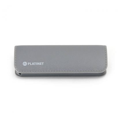 Platinet Power Bank Leather 2600mAh + microUSB cable - външна батерия 2600mAh за зареждане на мобилни устройства (сив) 4