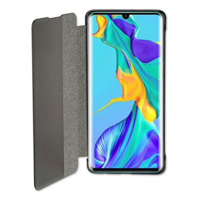 4smarts Smart Cover - текстилен смарт калъф за Huawei P30 Pro (тъмносив) 3