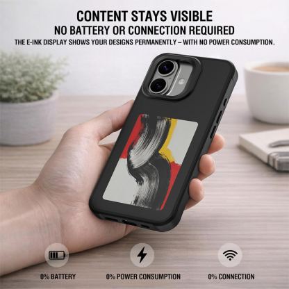  Поликарбонатов кейс с вграден дисплей на задната част и NFC за iPhone 17 - 4smarts E-Ink Case with NFC Display (черен) 4