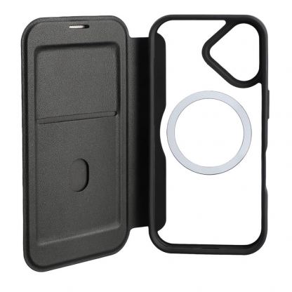Кожен калъф, тип портфейл с отделение за кр. карти и Magsafe поддръжка за iPhone 17 - 4smarts Urban Pro Flipcase, Qi2 ready (черен) 3