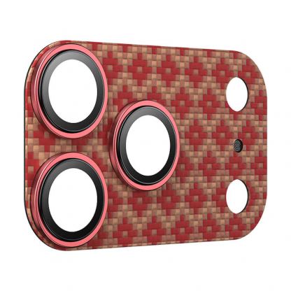 Предпазни стъклени лещи с цяла кевларна плочка за камерата на iPhone 17 Pro Max - Benks ArmorWarrior Aramid Lens Protector Tempered Glass (оранжев) 3