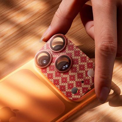 Предпазни стъклени лещи с цяла кевларна плочка за камерата на iPhone 17 Pro Max - Benks ArmorWarrior Aramid Lens Protector Tempered Glass (оранжев) 5