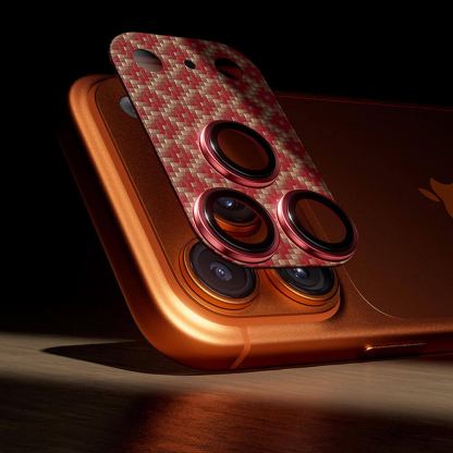 Предпазни стъклени лещи с цяла кевларна плочка за камерата на iPhone 17 Pro Max - Benks ArmorWarrior Aramid Lens Protector Tempered Glass (оранжев) 8