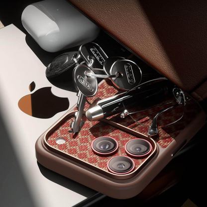 Предпазни стъклени лещи с цяла кевларна плочка за камерата на iPhone 17 Pro Max - Benks ArmorWarrior Aramid Lens Protector Tempered Glass (оранжев) 9