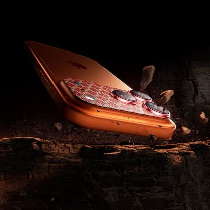 Предпазни стъклени лещи с цяла кевларна плочка за камерата на iPhone 17 Pro Max - Benks ArmorWarrior Aramid Lens Protector Tempered Glass (оранжев) 10