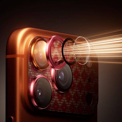 Предпазни стъклени лещи с цяла кевларна плочка за камерата на iPhone 17 Pro Max - Benks ArmorWarrior Aramid Lens Protector Tempered Glass (оранжев) 11