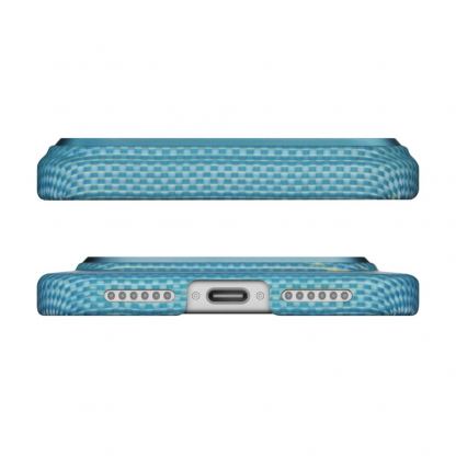  Кевларен кейс с MagSafe за iPhone 17 Pro - Pitaka PitaTap Lucid Blue Ultra Slim Case Aramid Fiber 2