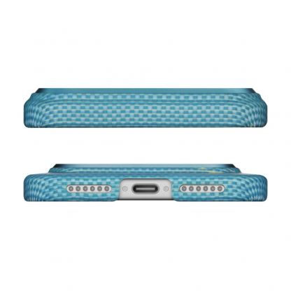  Кевларен кейс с MagSafe за iPhone 17 Pro Max - Pitaka PitaTap Lucid Blue Ultra Slim Case Aramid Fiber 2