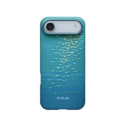  Кевларен кейс с MagSafe за iPhone 17 Air - Pitaka Glints Of Gold Lucid Blue Ultra Slim Case Aramid Fiber 2