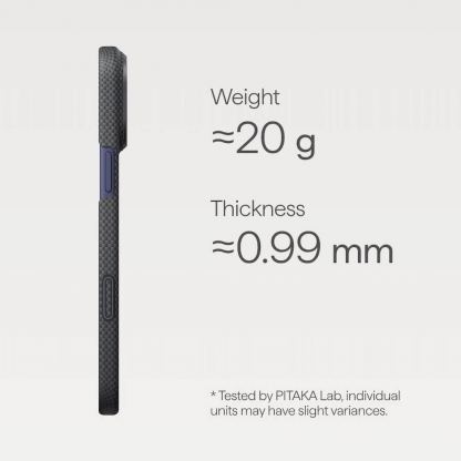 Кевларен кейс с MagSafe за iPhone 17 Pro - Pitaka Aries NoProblemo Ultra Slim Aramid Fiber Case 3