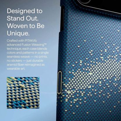 Кевларен кейс с MagSafe за iPhone 17 Pro Max - Pitaka Milky Way Galaxy Ultra Slim Aramid Fiber Case 4