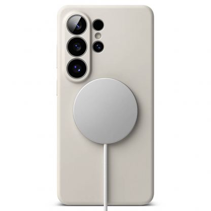 Силиконов (TPU) калъф с MagSafe за Samsung Galaxy S26 Ultra - Ringke Liquid Silicone Magnetic Case (бежов) 2