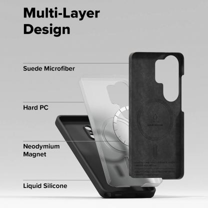 Силиконов (TPU) калъф с MagSafe за Samsung Galaxy S26 Ultra - Ringke Liquid Silicone Magnetic Case (черен) 5