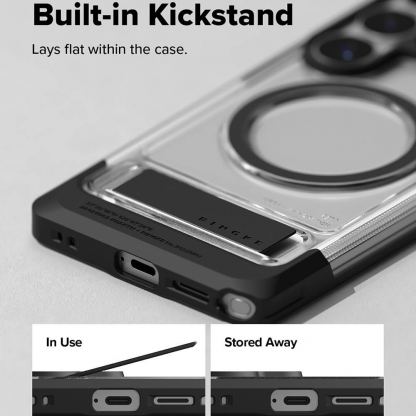 Хибриден удароустойчив кейс с MagSafe и вградена поставка за Samsung Galaxy S26 Ultra - Ringke UX Magnetic Case (прозрачен) 5