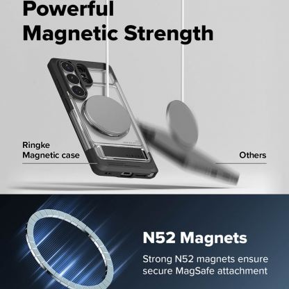 Хибриден удароустойчив кейс с MagSafe и вградена поставка за Samsung Galaxy S26 Ultra - Ringke UX Magnetic Case (прозрачен) 6