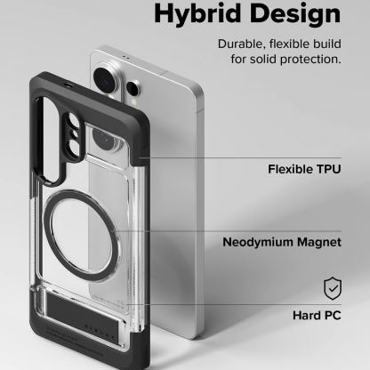 Хибриден удароустойчив кейс с MagSafe и вградена поставка за Samsung Galaxy S26 Ultra - Ringke UX Magnetic Case (прозрачен) 7