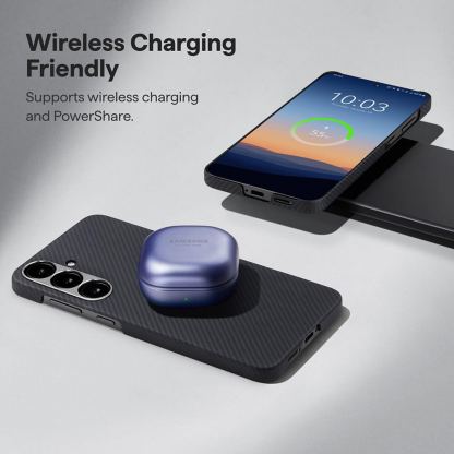 Кевларен кейс с MagSafe за Samsung Galaxy S26 Plus - Techsuit Aramid Fiber MagSafe Ultra Slim Case (черен) 3