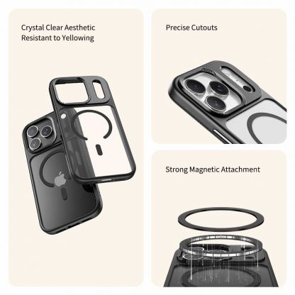 Хибриден удароустойчив кейс с MagSafe за iPhone 17 Pro -  Rock Guard Lens Protection Magnetic Case (прозрачен) 4