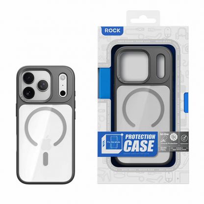 Хибриден удароустойчив кейс с MagSafe за iPhone 17 Pro -  Rock Guard Lens Protection Magnetic Case (прозрачен) 6