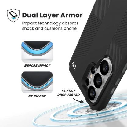 Удароустойчив хибриден кейс с Magsafe за Samsung Galaxy S26 Ultra, Samsung Galaxy S25 Ultra - Speck Presidio 2 Grip MagSafe Case (черен) 7