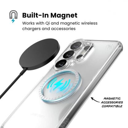 Удароустойчив хибриден кейс с Magsafe за Samsung Galaxy S26 Ultra, Samsung Galaxy S25 Ultra - Speck Presidio Perfect Clear MagSafe Case (прозрачен) 6