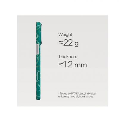 Кевларен кейс с MagSafe за iPhone 17 Pro - Pitaka Monogram Gold-Green Ultra Slim Aramid Fiber Case 7