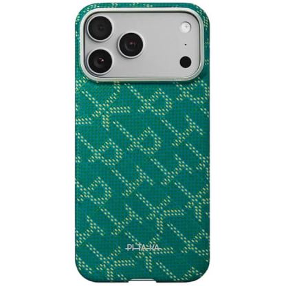 Кевларен кейс с MagSafe за iPhone 17 Pro Max - Pitaka Monogram Gold-Green Ultra Slim Aramid Fiber Case 2
