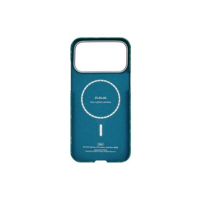 Кевларен кейс с MagSafe за iPhone 17 Pro Max - Pitaka Monogram Gold-Green Ultra Slim Aramid Fiber Case 5