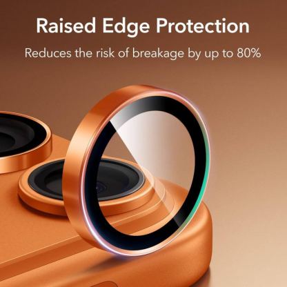 Предпазни стъклени лещи за камерата на iPhone 17 Pro, iPhone 17 Pro Max, iPhone 16 Pro, iPhone 16 Pro Max, iPhone 15 Pro, iPhone 15 Pro Max - ESR Armorite Camera Lens Glass Protector (оранжев) 4