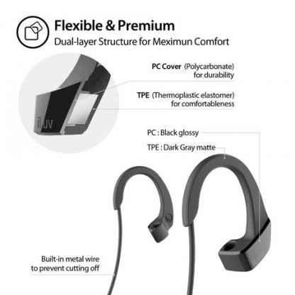 iLuv ClipBack Strap for Apple AirPods - силиконово въженце с кукички за безжични слушалки Apple AirPods (черен) 4