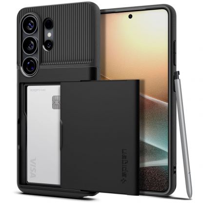 Хибриден удароустойчив кейс с отделение за кр. карти за Samsung Galaxy S26 Ultra - Spigen Slim Armor CS Case (черен) 2