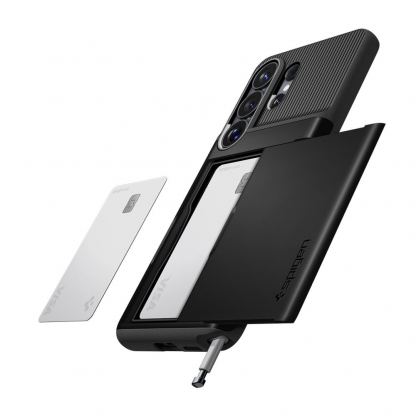 Хибриден удароустойчив кейс с отделение за кр. карти за Samsung Galaxy S26 Ultra - Spigen Slim Armor CS Case (черен) 3