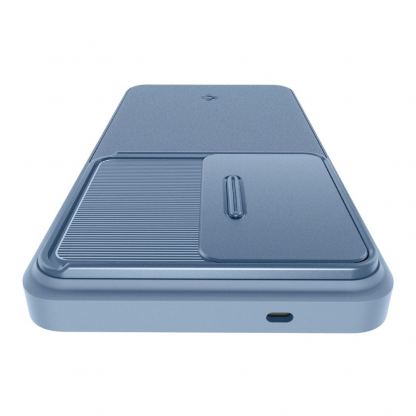 Тънък качествен силиконов (TPU) калъф с капак за камерата за Samsung Galaxy S26 Ultra - Spigen Optik Armor Case (син) 6