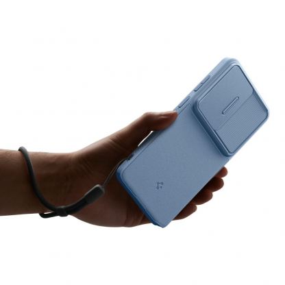 Тънък качествен силиконов (TPU) калъф с капак за камерата за Samsung Galaxy S26 Ultra - Spigen Optik Armor Case (син) 8