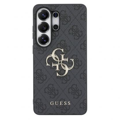 Дизайнерски кожен кейс за Samsung Galaxy S26 Ultra - Guess PU 4G Metal Logo Leather Hard Case (сив) 3