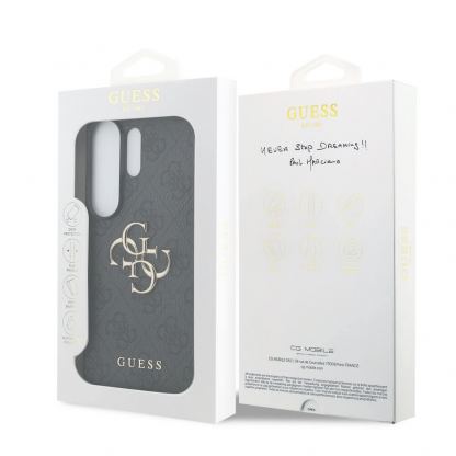 Дизайнерски кожен кейс за Samsung Galaxy S26 Ultra - Guess PU 4G Metal Logo Leather Hard Case (сив) 7