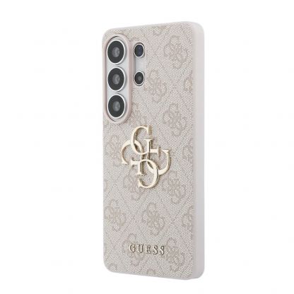 Дизайнерски кожен кейс за Samsung Galaxy S26 Ultra - Guess PU 4G Metal Logo Leather Hard Case (розов) 2