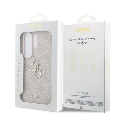 Дизайнерски кожен кейс за Samsung Galaxy S26 Ultra - Guess PU 4G Metal Logo Leather Hard Case (розов) 7