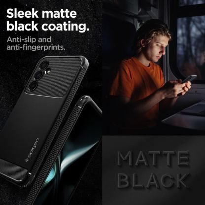 Тънък качествен силиконов (TPU) калъф за Samsung Galaxy A54 5G - Spigen Rugged Armor Case (черен) 13