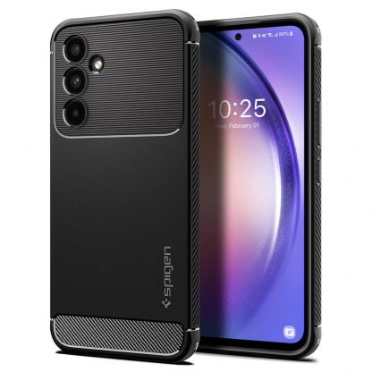 Тънък качествен силиконов (TPU) калъф за Samsung Galaxy A54 5G - Spigen Rugged Armor Case (черен) 17