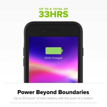 Mophie Juice Pack Air & Charging Base Bundle - удароустойчив кейс с вградена батерия 2420mAh с безжично зареждане и пад за безжично зареждане за iPhone 8 Plus, iPhone 7 Plus (златист) 3