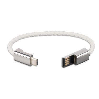 4smarts USB-C Charging Wristband - кабел тип гривна за устройства с USB-C (бял) (размер S) 2