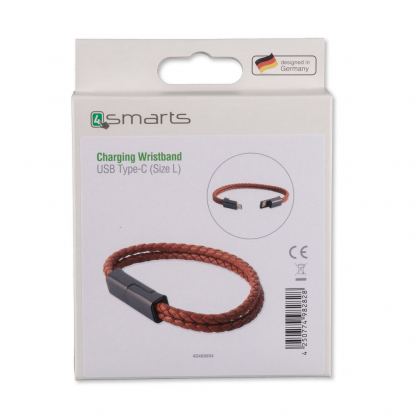 4smarts USB-C Charging Wristband - кабел тип гривна за устройства с USB-C (бял) (размер S) 4
