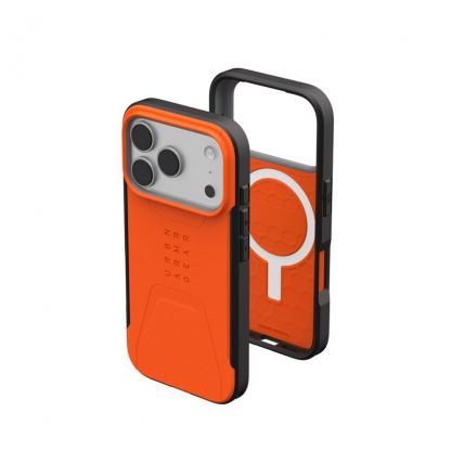 Удароустойчив хибриден кейс с MagSafe за iPhone 17 Pro - UAG Civilian MagSafe Case (оранжев) 4