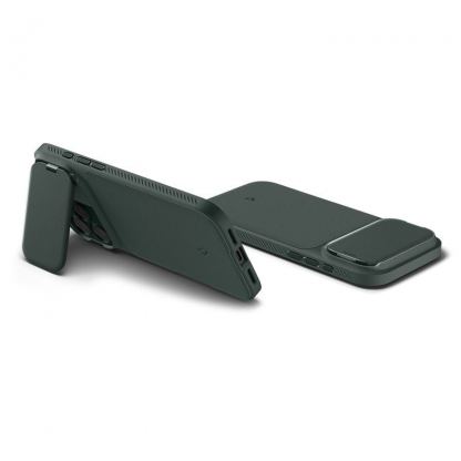 Силиконов (TPU) калъф с капак за камерата с MagSafe за iPhone 17 Pro Max - Spigen Optik Armor MagSafe Case (зелен) 10