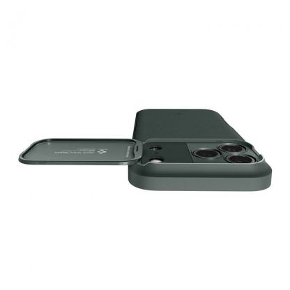 Силиконов (TPU) калъф с капак за камерата с MagSafe за iPhone 17 Pro Max - Spigen Optik Armor MagSafe Case (зелен) 11