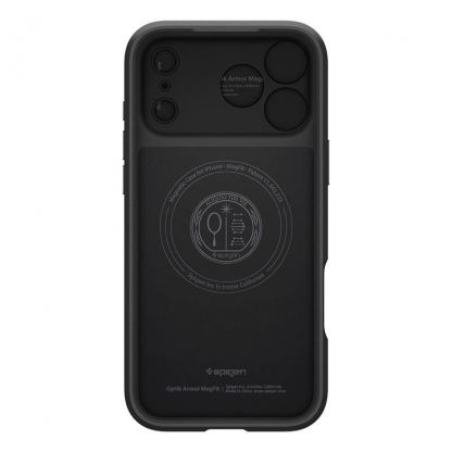 Силиконов (TPU) калъф с капак за камерата с MagSafe за iPhone 17 Pro - Spigen Optik Armor MagSafe Case (черен) 3
