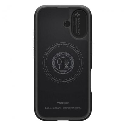 Силиконов (TPU) калъф с капак за камерата с MagSafe за iPhone 17 - Spigen Optik Armor MagSafe Case (черен) 4