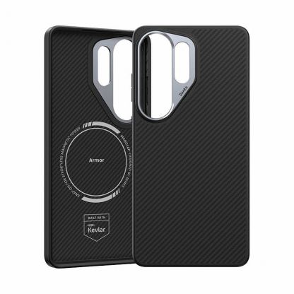 Удароустойчив кевларен кейс с MagSafe за Samsung Galaxy S26 Ultra - Benks Magnetic Armor Pro Kevlar Metal Frame Case 600D (черен) 2