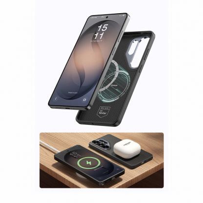 Удароустойчив кевларен кейс с MagSafe за Samsung Galaxy S26 Ultra - Benks Magnetic Armor Pro Kevlar Metal Frame Case 600D (черен) 6